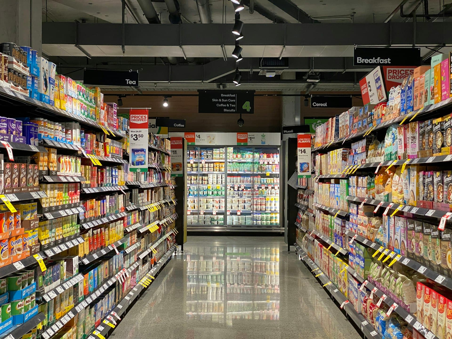 Winkelinrichting van TCC Production in een supermarkt